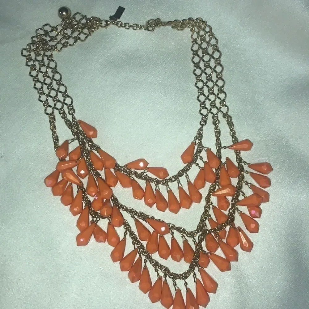 Kate Spade Iridescent Orange Statement Necklace!!